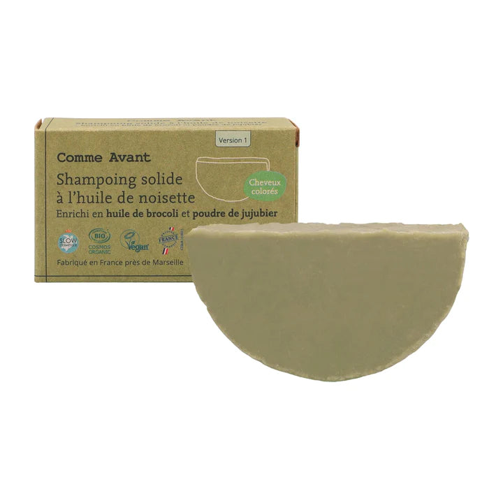 Shampoing solide enrichi en huile de brocoli