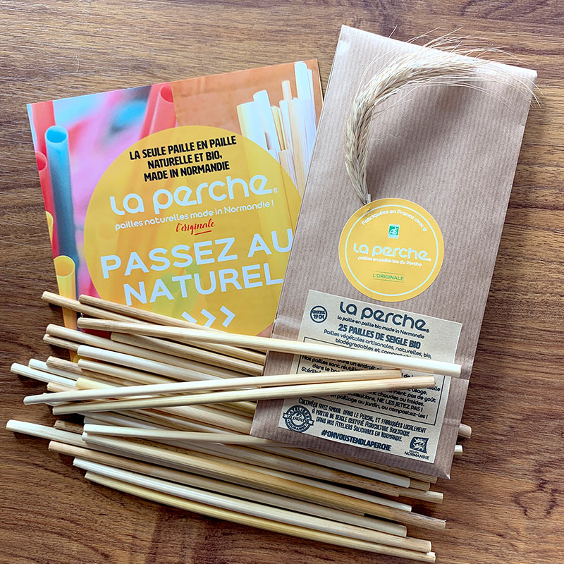 Pailles réutilisables, biodégradable et compostables - sachet de 25 pailles