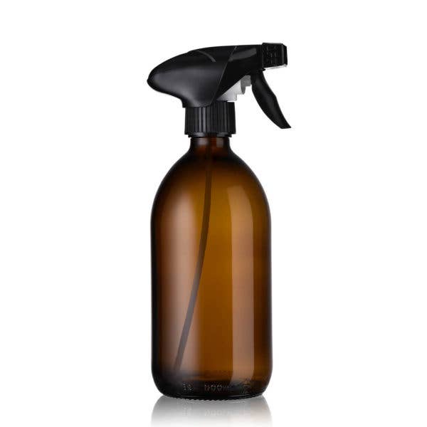 Flacon spray 500ml en verre ambré fermeture Spray