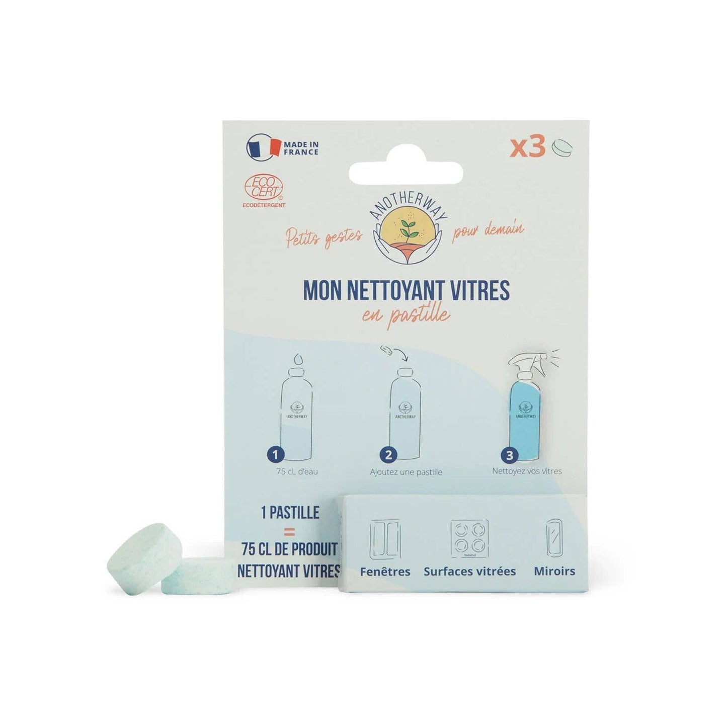 Nettoyant vitres en pastilles x3