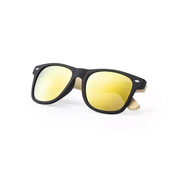 Lunettes de soleil effet miroir en bambou