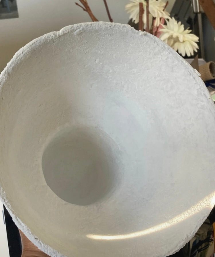 Lampe suspension papier mâché blanc texturé